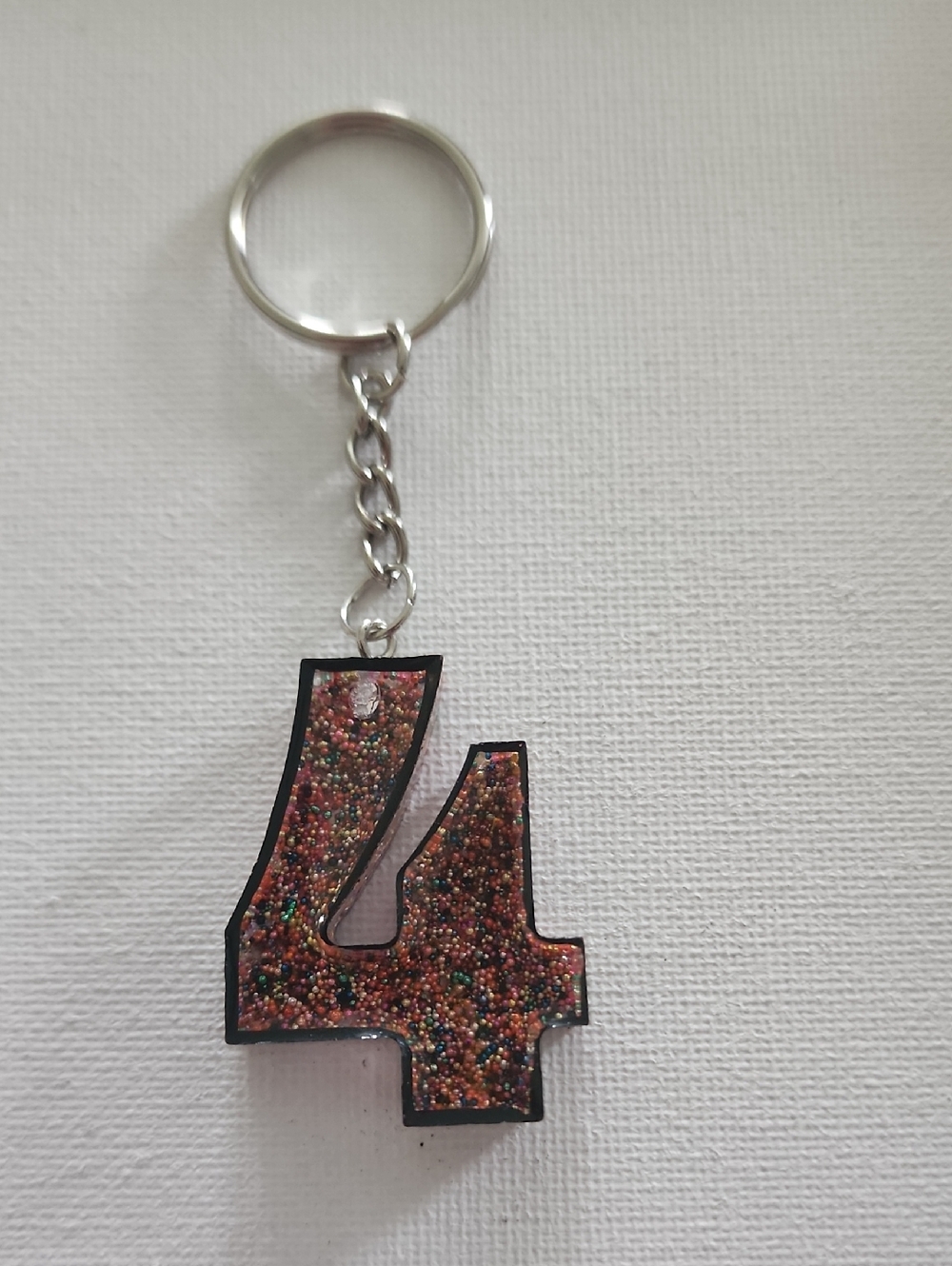 Number 4 Resin Keychain